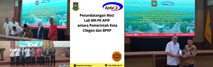 Penandatangan MoU Lab MR-PK APIP Antara Pemkot Cilegon dengan BPKP